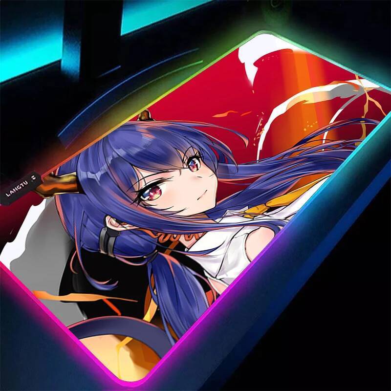 แผ่นรองเมาส์ LED Gamer Decoracion เดสก์ท็อปแผ่นรองเม้าส์ Arknights Chen Mousepad RGB PC อุปกรณ์เสริม