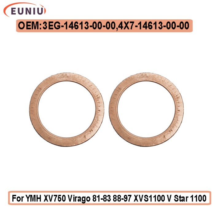 2pcs 55*42*3.5mm Exhuast Pipe Gasket for YMH XV750 Virago 81-83 88-97 XVS1100 V Star 1100 Custom Cl