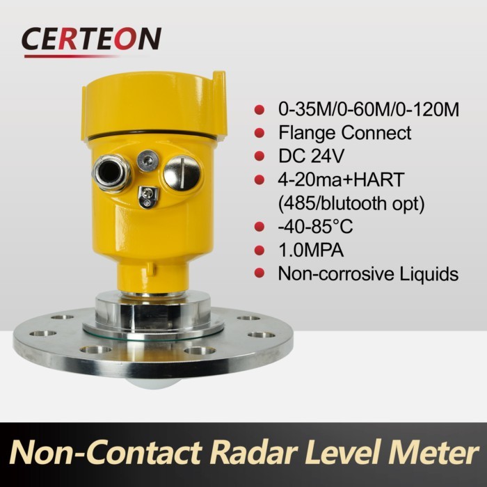 High-Precision 80GHz Radar Level Sensor for Liquid Solid Tank Measurement Flange Mounted DN50-DN100