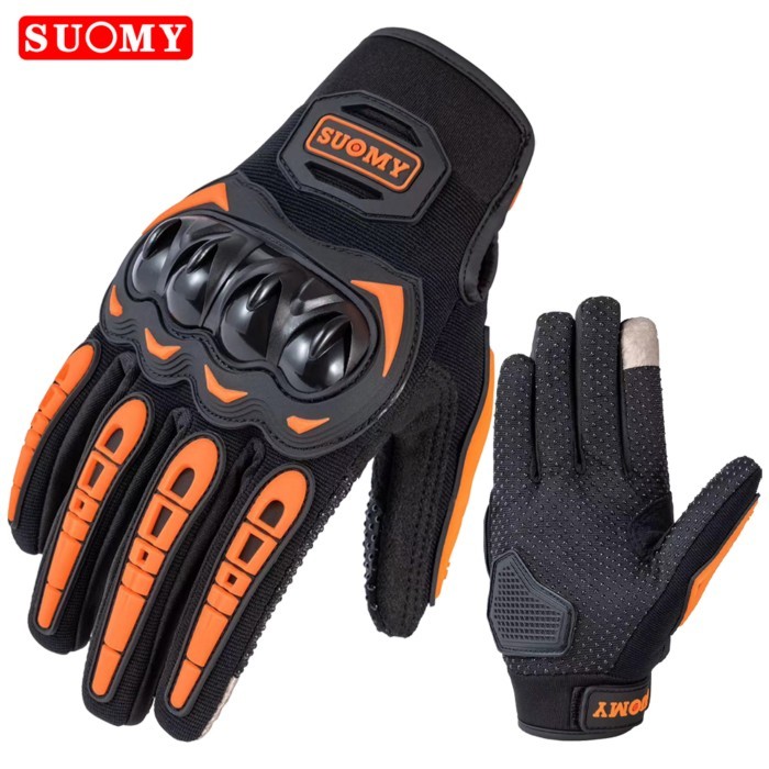 Suomy New Orange Motorcycle Gloves Summer Breathable Moto Gloves Touch Screen Motocross Biker Outdo