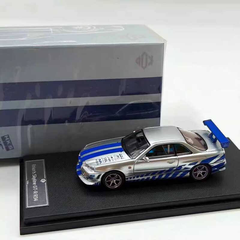KOD1: 64 Nissan Skyline Skyline GTR R34 จําลองรถตกแต่งคอลเลกชันของขวัญ