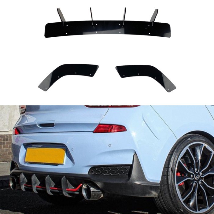 Glossy black Car Rear Bumper Diffuser Lip Splitters Spoiler Rear Bumper Protector For Hyundai I30N