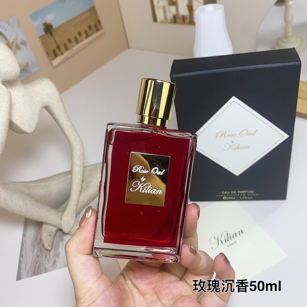 แฟชั่น 55by Kilian Kilian Kilian 2023 กุหลาบสไตล์ใหม่ Oud rose น้ําหอมไม้กฤษณา 50ml กลิ่นหอมดอกไม้ไม