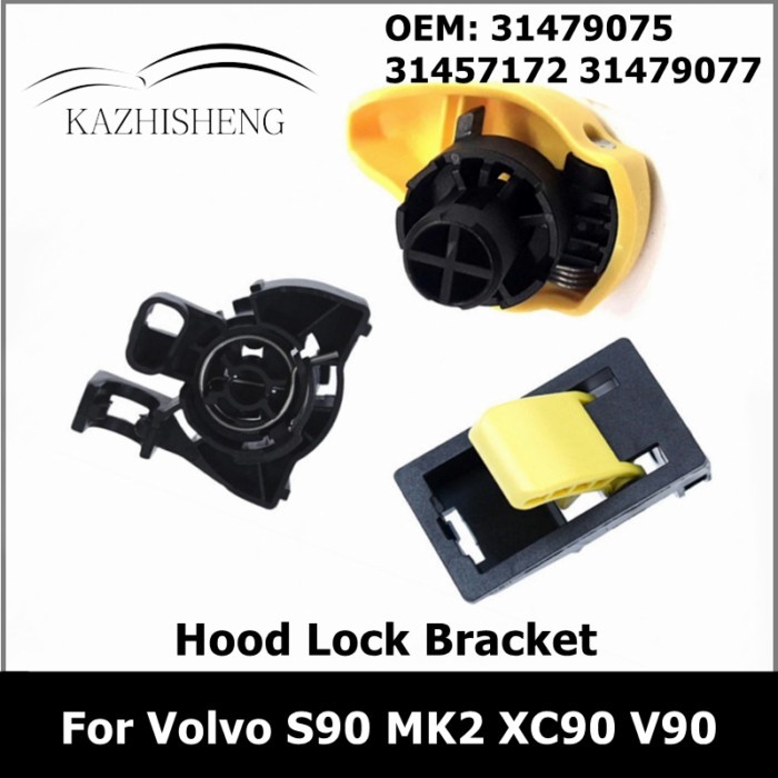 3Pcs/set Hood Lock Control Safety Cover Buckle Catch Lever or Bracket for Volvo S90 MK2 XC90 V90 31