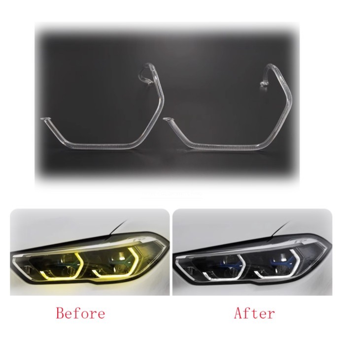 For BMW X5 X6 G05 G06 2019-2022 High DRL Car Headlight Light Guide Strip Daytime Running Light Tube
