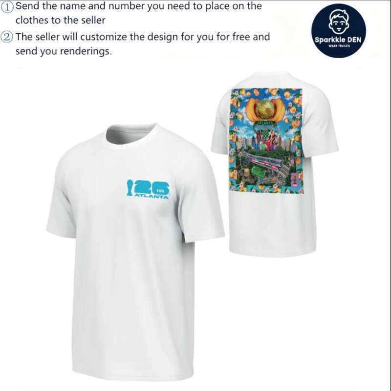ฟรีชื่อที่กําหนดเองและหมายเลข 2026 Atlanta World Cup "I 26" 3D พิมพ์เต็มเสื้อกีฬาแห้งเร็วสําหรับแฟนฟ