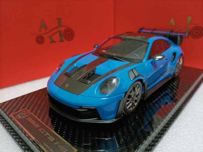 Ai 1 18 Porsche Resin Simulation ดัดแปลงรถสปอร์ตรุ่น Porsche 911 1992 GT3 RS สีฟ้า