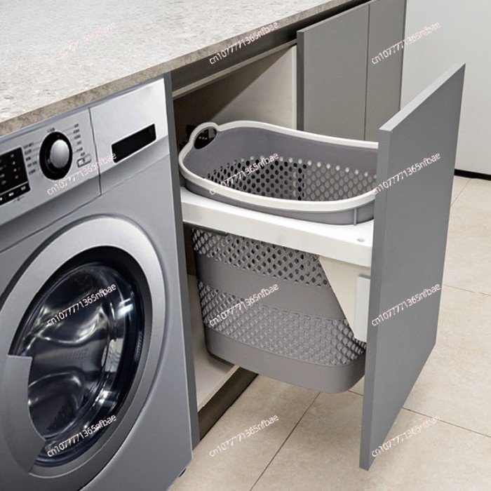 Multi-Purpose Laundry Basket - Built-in for Washer/Bathroom Cabinet, Handheld for Dryer Top