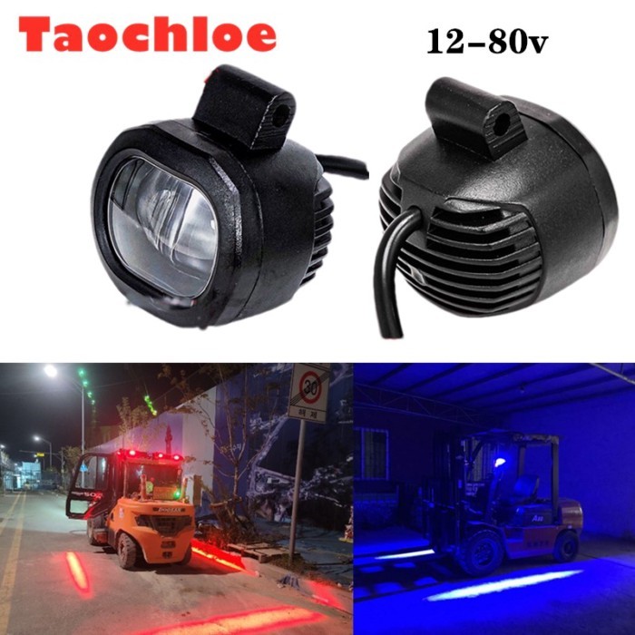 12V-80V Red 10W LED Forklift Light Blue Red Flood Beam Forktruck Red Danger Zone Forklift Truck War