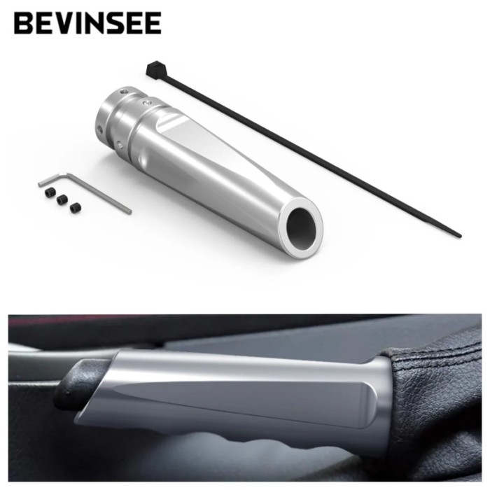 BEVINSEE Aluminum Car Handbrake Handle Cover for BMW E87 E81 E82 E88 E39 E60 E36 E46 E63 E65 Z3 Z8