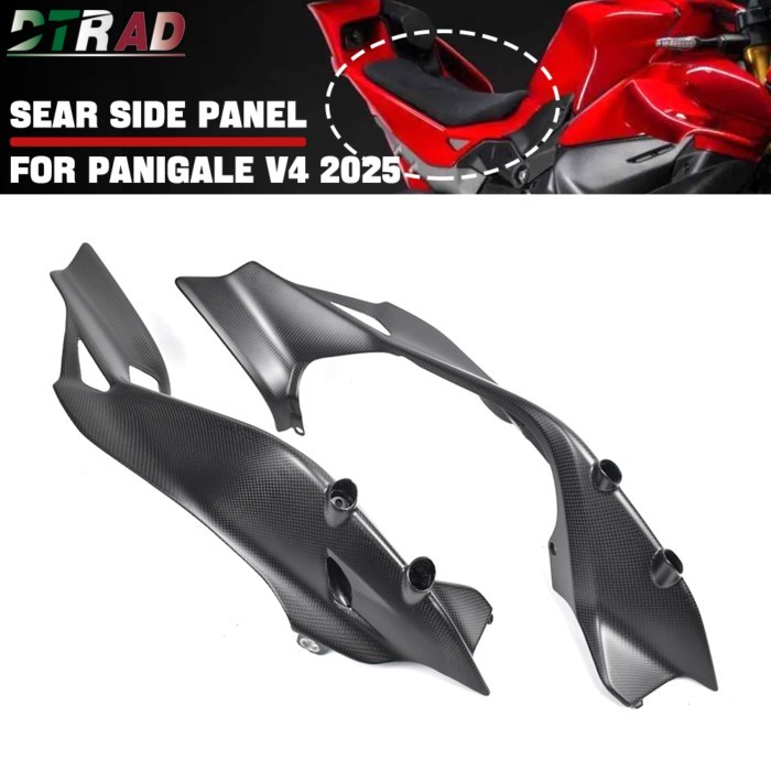 For DUCATI Panigale V4 V4S V4R 2025 Streetfighter V4 MY25 Carbon Fiber Underseat Side Panels Tail B