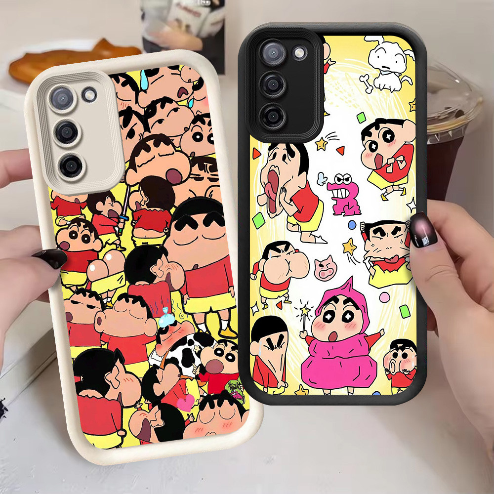 G-66 Crayon Shinchan Casing สําหรับ OPPO A5i A5 2025 Pro 5G สีดําและสีขาว