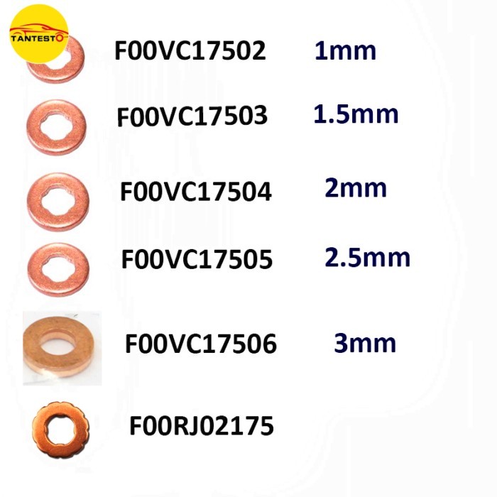 F00RJ02175 F00VC17502 F00VC17503 F00VC17504 F00VC17505 F00VC17506 Injector Copper Washers Shims 100