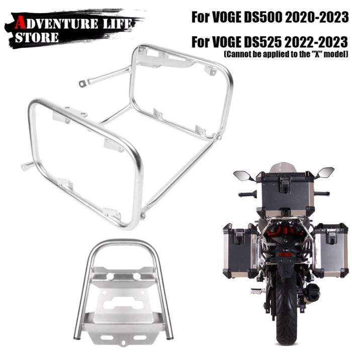 For VOGE 500DS 525DS DS500 DS525 DS 500 525 Stainless Steel Side Luggage Rack Tail Trunk Top Case S