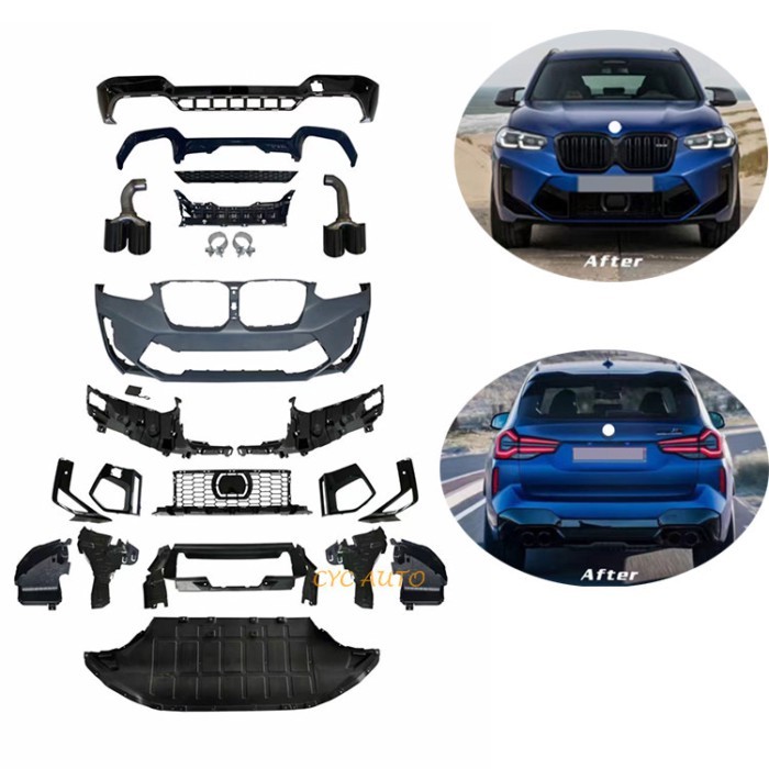 X3 G01 bumper upgrade X3M for BMW F97 X3M body kits front bumper rear diffuser exhaust tips LCI 202