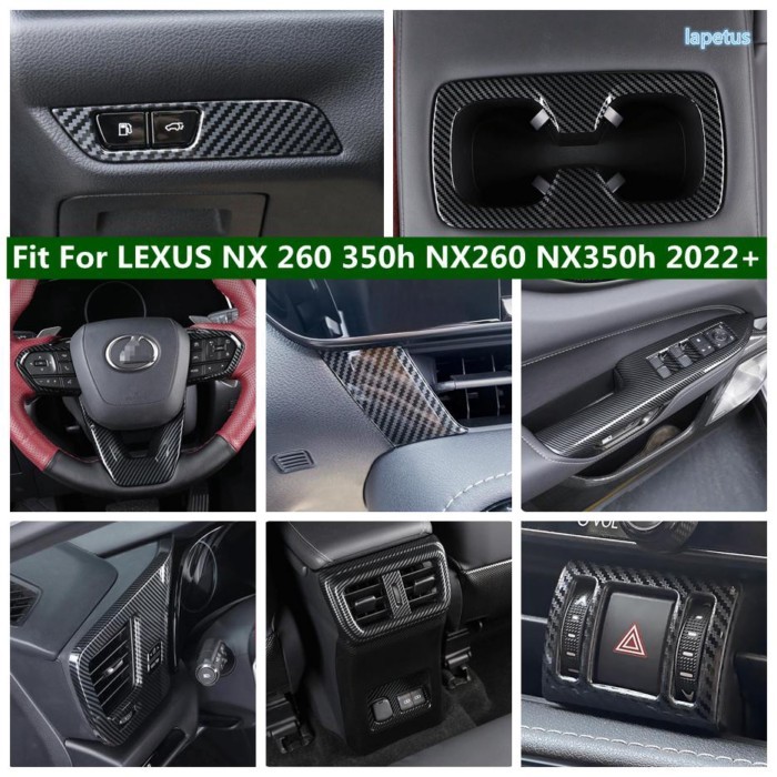 Carbon Fiber Interior For LEXUS NX 260 350h NX260 NX350h 2022 2023 Cup Holder / Armrest Box / Rear