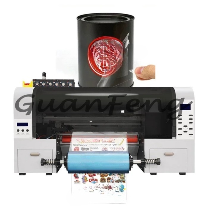 Locor 30cm A3 roll to roll UV dtf printer cold transfer film sticker label printing plotter with la