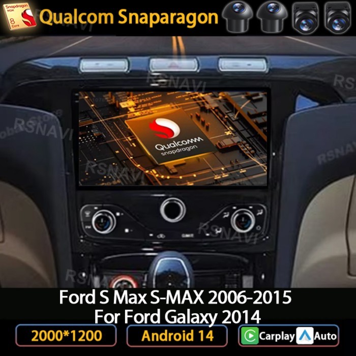 Andoird 14 Car Radio For Ford S Max S-MAX 2006-2015 For Ford Galaxy 2014 5G WIFI 2 DIN Head Unit Mu