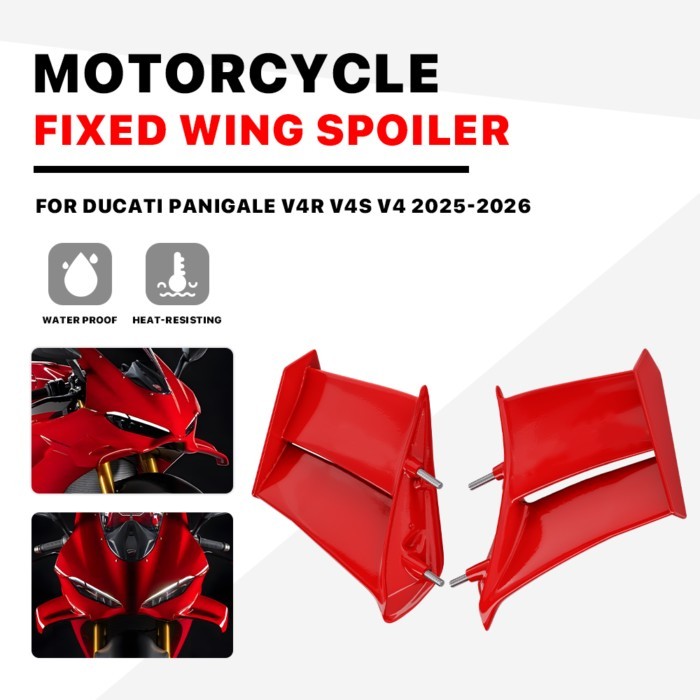 New Motorcycle Accessories Red V4 Winglets Spoiler For Ducati Panigale V4S V4R 2025 2026 Side Panel