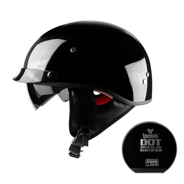 Motorcycle helmet knight retro helmet half helmet capacete with built-in sun visor ABS cruiser chop