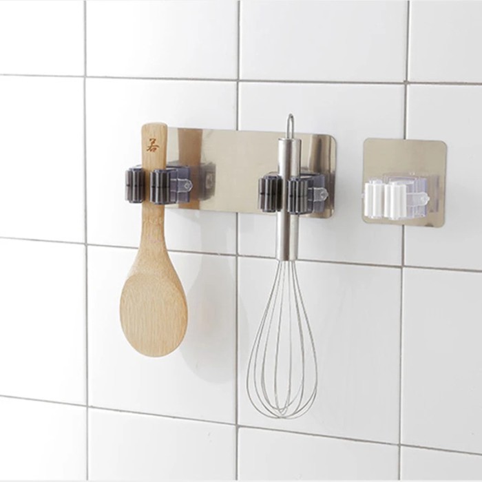 2-4pcs Hooks Wall Mounted Mop Organizer Holder Adhesive Multi-Purpose RackBrush Broom Hanger Kitche