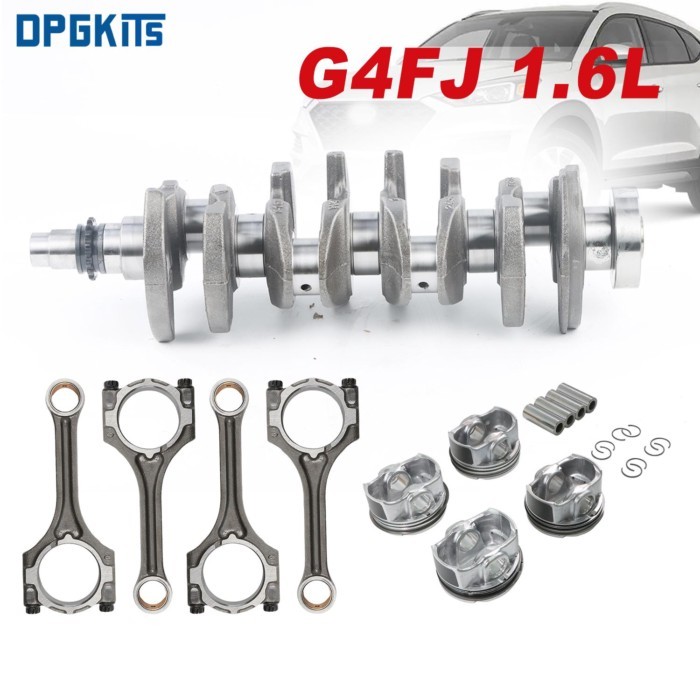G4FJ 1.6L Engine Crankshaft Pistons Rings Set Connecting Rods 23510-2B700 234102BCA0 23110-2B710 Fo