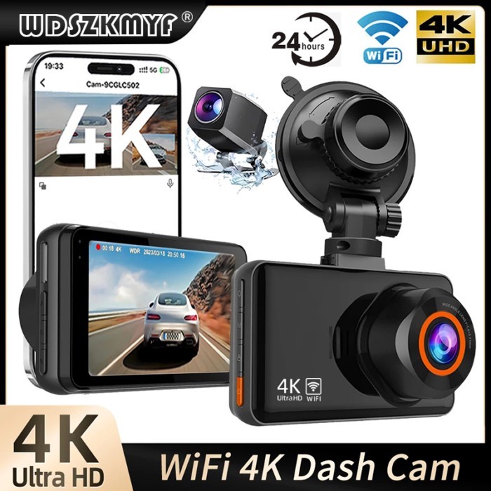 4K WiFi Car DVR Dash Cam for Cars Camera Front and Rear View Camera 24H Parking Monitor Video Recor