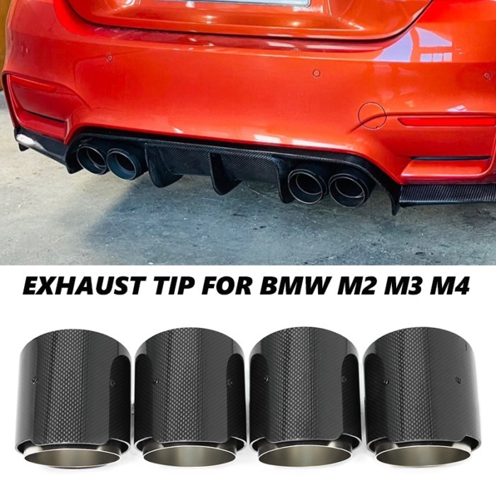 1 PCS Carbon Fiber Exhaust Tips For BMW M2 M3 M4 M135i M235i M140i M240i M335i M340i M435i Direct P