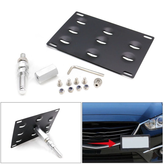 Car License Plate Mounting Kit Aluminum Front Bumper License Plate Bracket Holder For 2016-up Mazda