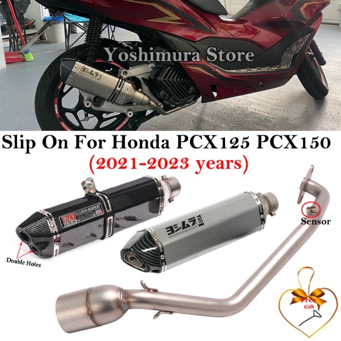 Full System For Honda PCX125 PCX150 PCX 125 150 2021 - 2023 Motorcycle Yoshimura Exhaust Escape Muf