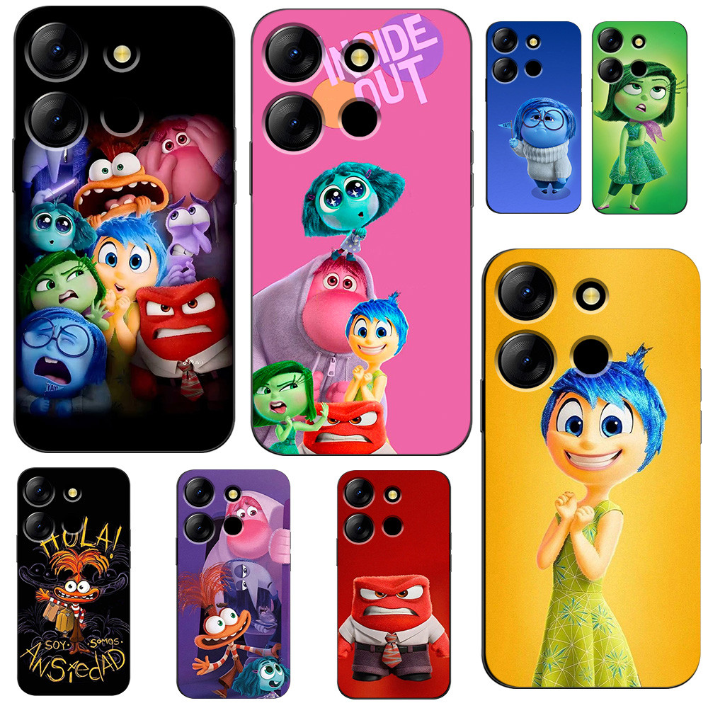 สําหรับ INFINIX หมายเหตุ 30i 4G 30VIP ซิลิคอนโทรศัพท์ฝาหลังสีดํา tpu กรณีภายใน Joy Sadness Anger Fea