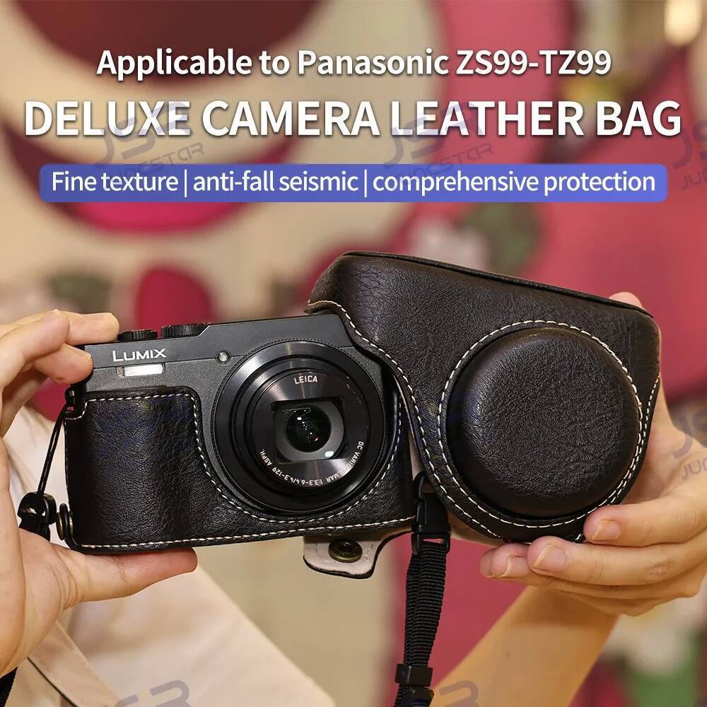 เหมาะสําหรับ Panasonic ZS99 TZ99 กระเป๋ากล้องหนังย้อนยุคไหล่ Crossbody Anti Drop Luxury Edition ฝาคร