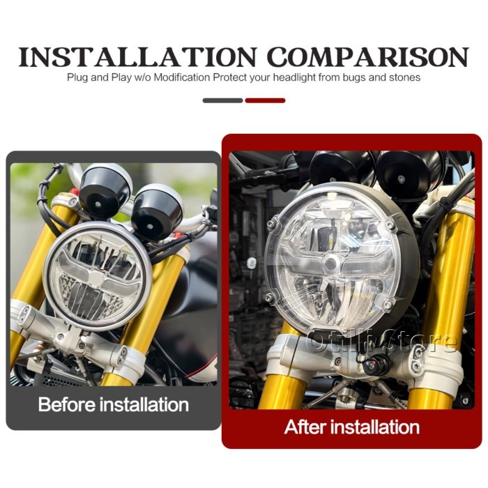 Headlight Protector Head Lights Grille Guard Cover For BMW R18 Classic 2020-2025 R12 NineT R9T Rnin