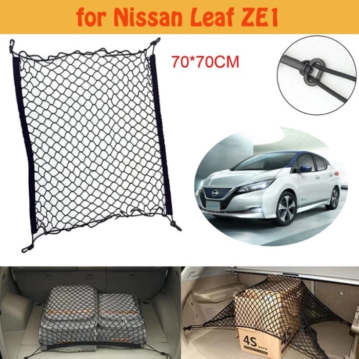 for Nissan Leaf ZE1 Car Trunk Mesh Pocke Net Pocket Cargo Organizer Storage Net Holder Accessories