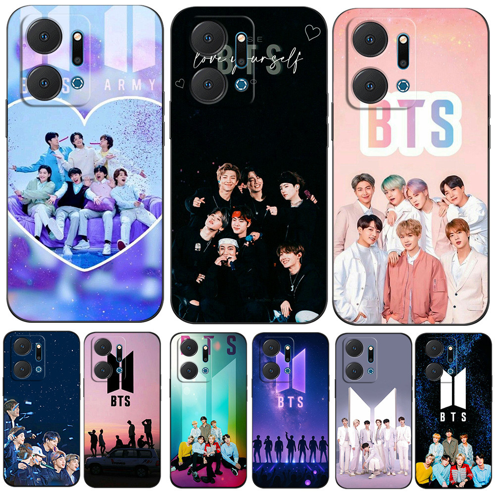 สําหรับ Honor X7A 2023 กรณีซิลิคอนโทรศัพท์ฝาหลังซิลิคอนนุ่มสีดํา tpu กันกระแทก RM Jin Suga J-Hope Ji