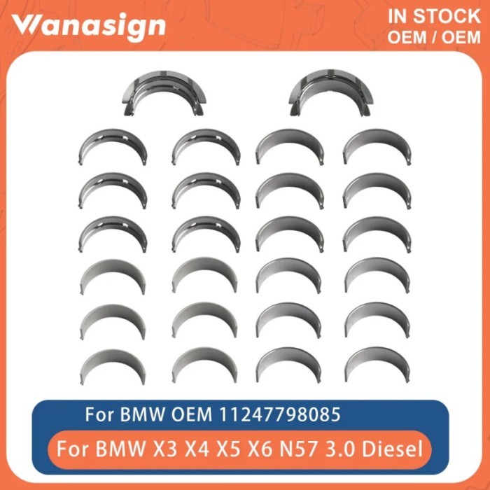 Engine Main Dearing & Connecting Rod Dearing Set Fit 3.0 L T For BMW X3 X4 X5 X6 N57 N57D30 3.0L Di