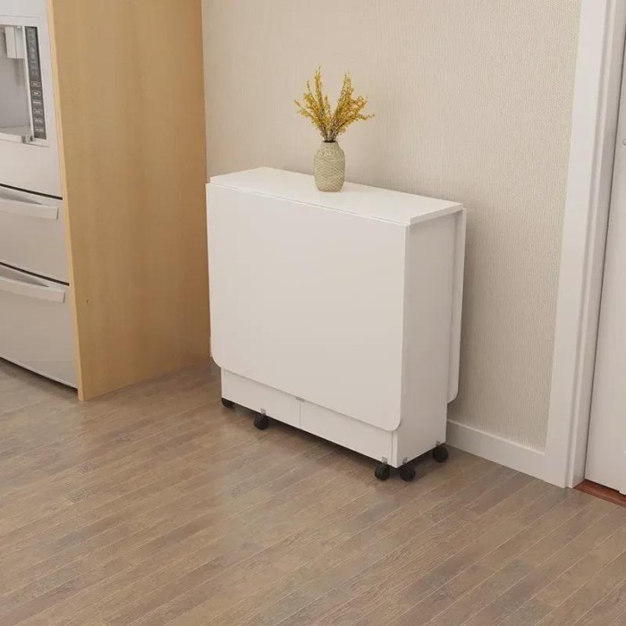 Movable Storage Kitchen Table Home Furniture Living Room Extendable Table Folding Dining Table Mode