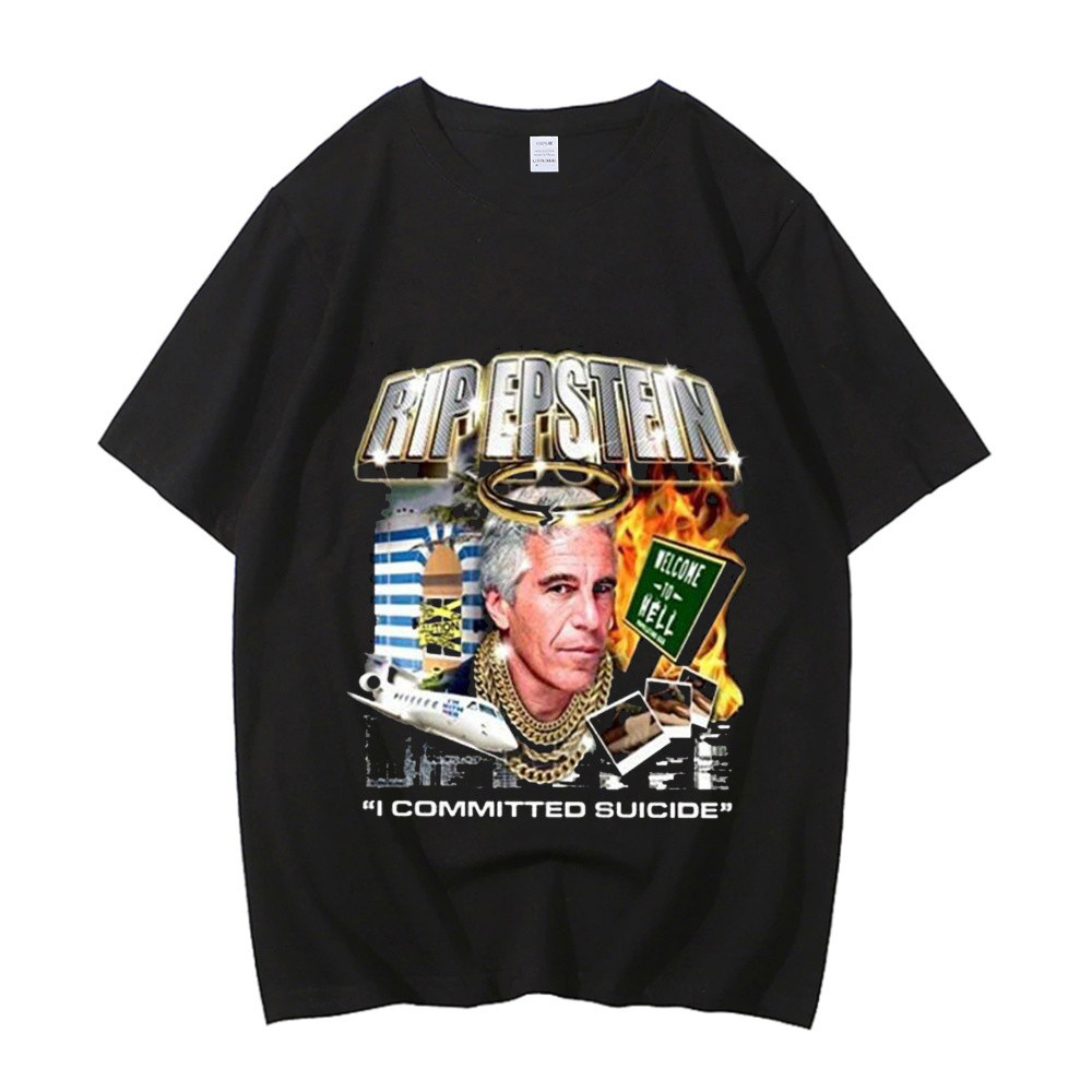 Epstein ผ้าฝ้ายเสื้อผู้ชาย 80s Vintage Grunge Y2k Pop Culture เสื้อยืดพาสเทล Y2k สบาย Grunge เสื้อผ้
