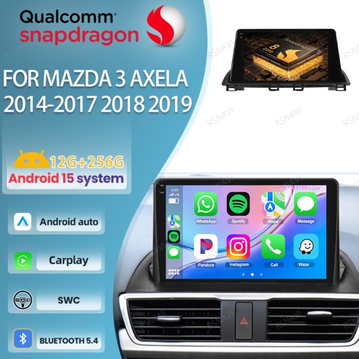 Car Radio Android 15 For Mazda 3 Axela 2014-2017 2018 2019 Autoradio Stereo BT Wireless Carplay Aut