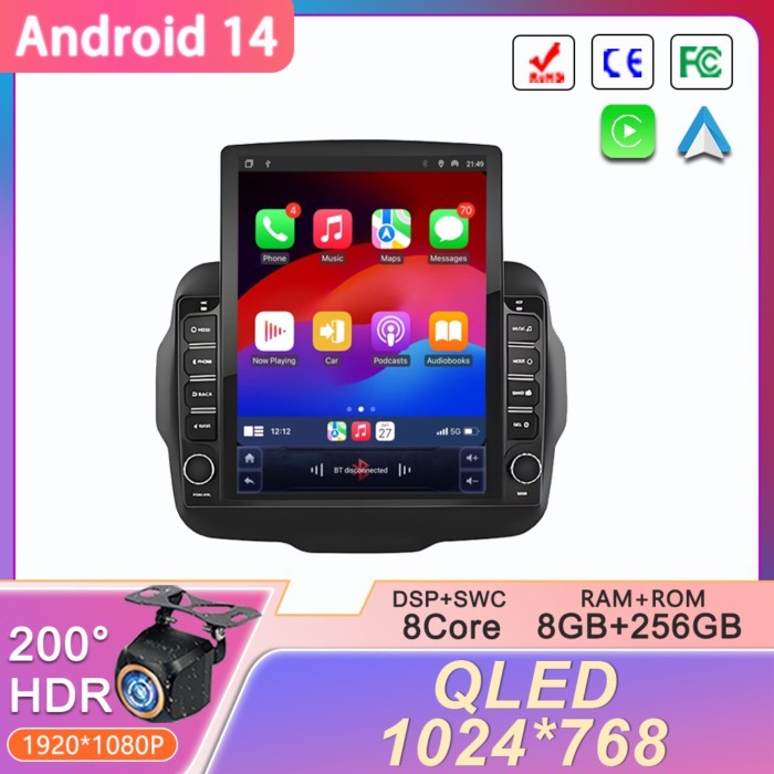 9.7 inch Android 14  For Jeep Renegade 2016 2017 2018 2019 2020 Car Radio Multimedia Video Player N