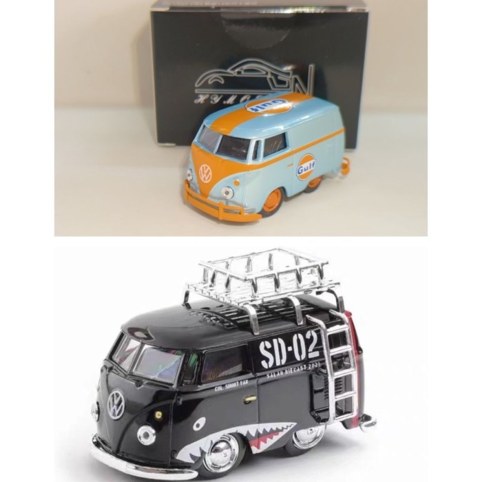 1: 64 HY รุ่น Volkswagen T1 Bay Shark Mouth Winter Melon Car รุ่น Q Mini Car รถโลหะผสม
