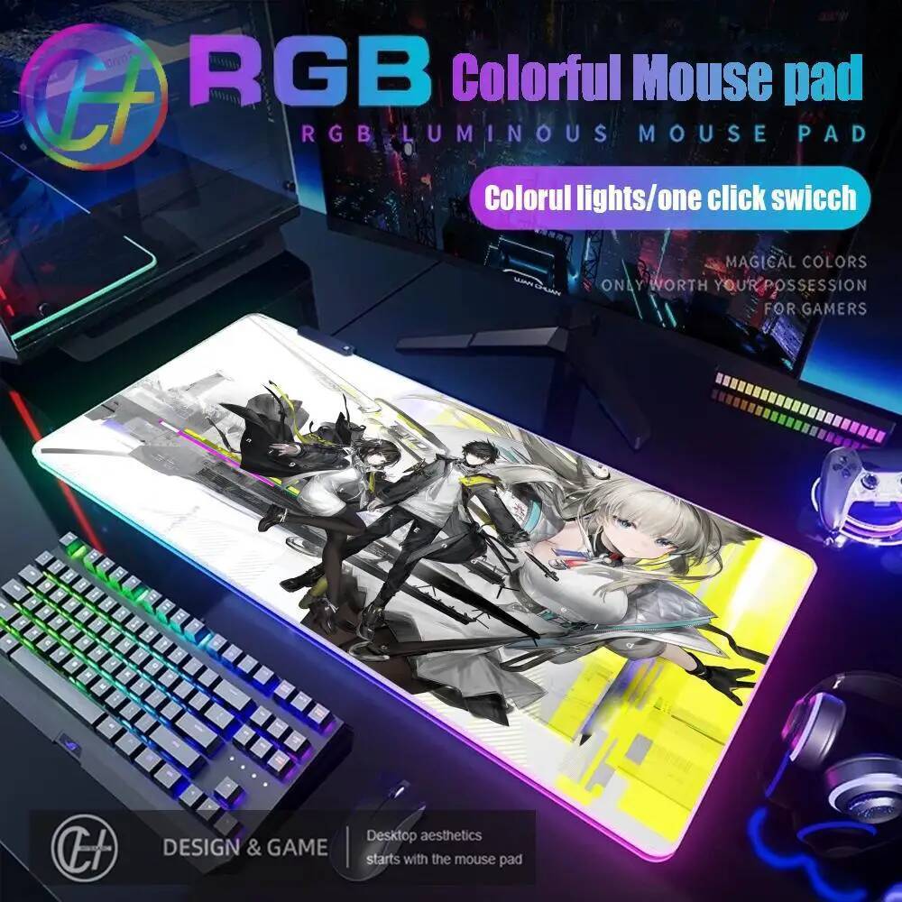 HYBXAXC 900X400X3 มม.อะนิเมะแผ่นรองเมาส์ RGB Gaming Mouse Pad โต๊ะ HD Gamer ไฟ LED ขนาดใหญ่ XXL Arkn