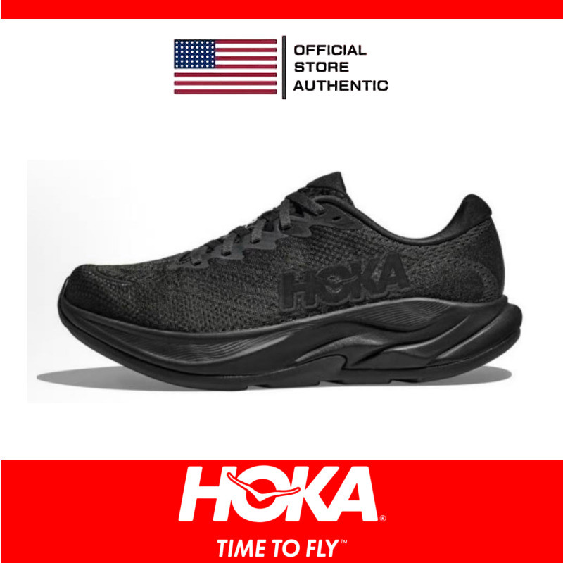รองเท้าวิ่ง HOKA ONE RINCON4 สีดำสำหรับผู้หญิง แบบหุ้มข้อต่ำ สวมใส่สบายและระบายอากาศได้ดี ของแท้ 100%