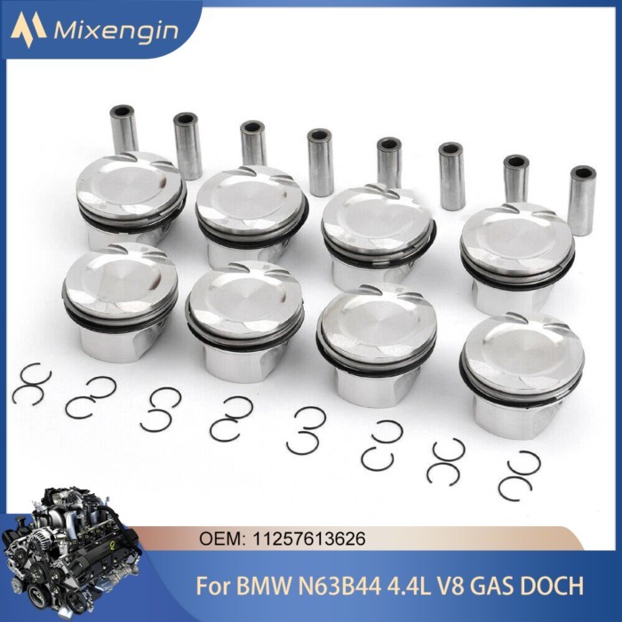 Engine Parts 8pcs Piston & Rings Set Φ89mm For BMW 4.4L V8 GAS DOHC N63B44 X5 X6 550i 650i 750i  E7