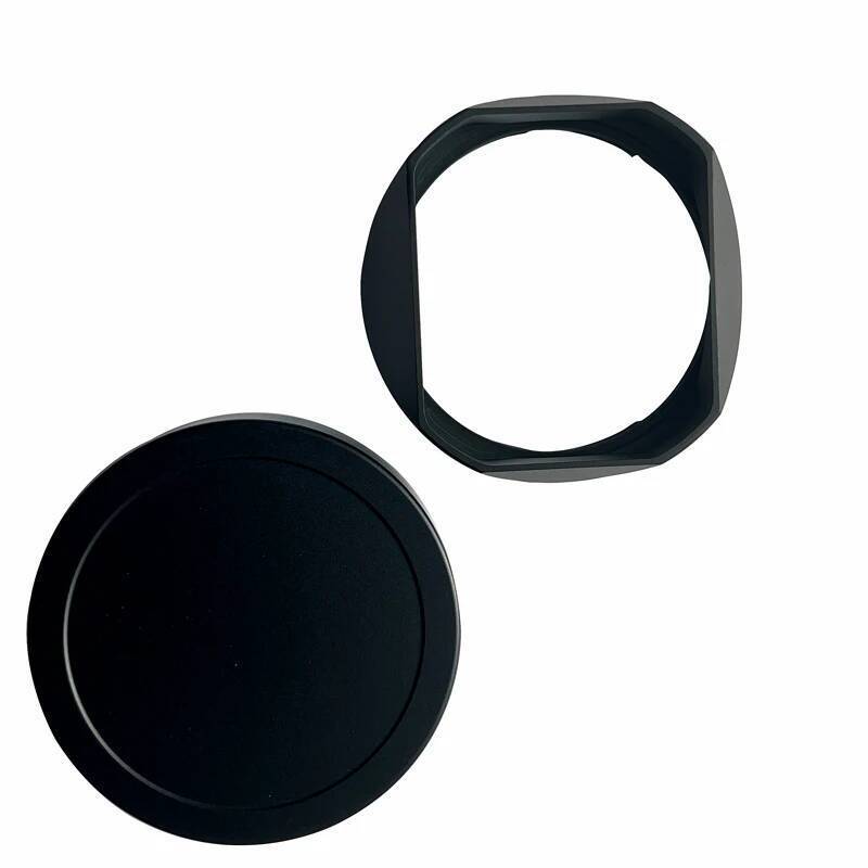 ออกแบบสําหรับ Fujifilm GFX100RF Bayonet Metal Square Lens Hood มาพร้อมหมวกโลหะฟรีสีดํา, สีเงิน