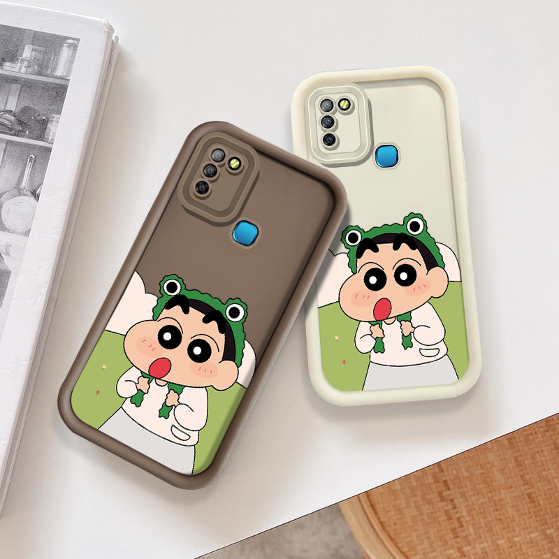 การ์ตูนน่ารักกบหมวกเครยอนชินจังเคสโทรศัพท์สําหรับInfinix X650B X655F X655C X657B X657C X665E X669C X
