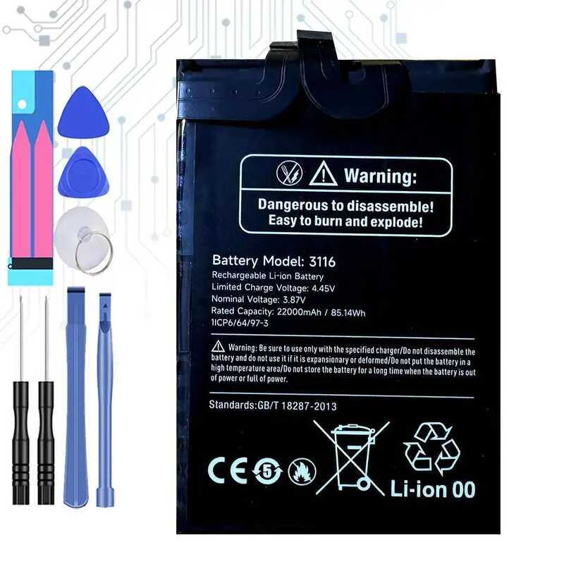 Mobile Phone Battery 22000mAh For Ulefone Armor 24 24 3116 High-Capacity