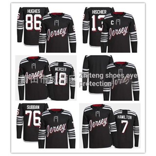 เสื้อกีฬาแขนสั้น ปักลาย Nhl Hockey Jersey Devils Hockey Jersey 86 13 18 76 7 สําหรับผู้ชาย