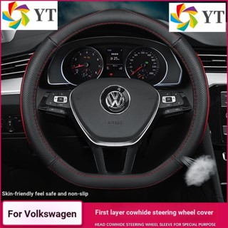 ปลอกหนังหุ้มพวงมาลัยรถยนต์ สําหรับ Volkswagen Golf รุ่น 6 MK6 Golf GTI JETTA BORA Golf Caddy