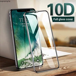 กระจกนิรภัยกันรอยหน้าจอ 10D สําหรับ iPhone 6s 7 8 Plus X XR XS Max 11 Pro Max ส่งฟรี